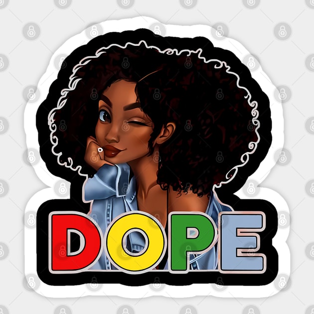 Unapologetically Dope, Black, Afro, Black History, Juneteenth, Black Woman Sticker by UrbanLifeApparel